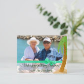 Vrolijke kerst Snowbird Funny Palm Tree Kaart (Staand voorkant)