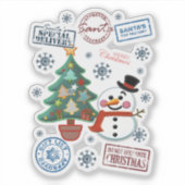 Vrolijke Kerst stickers voor de winter (Voorkant)