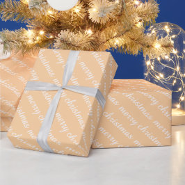 VROLIJKE KERST STIJLVOLLE MODERNE PERZIK KLEUR CAD CADEAUPAPIER