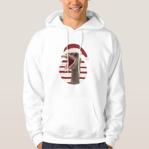 Vrolijke kerst struisvogel met kerstmuts hoodie