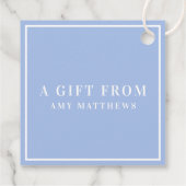 Vrolijke kerst swag met blauwe boog bedankjes labels (Achterkant)