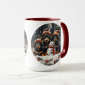 Vrolijke kerst teckel honden Sneeuwman Mok (Voorkant rechts)