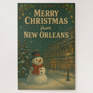 vrolijke kerst uit New Orleans Legpuzzel