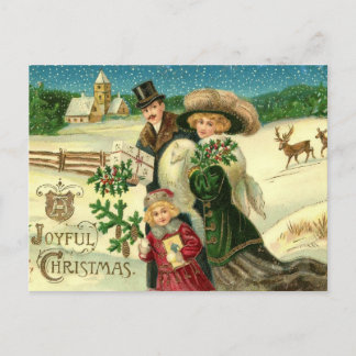 Vrolijke kerst vintage kerst Briefkaart