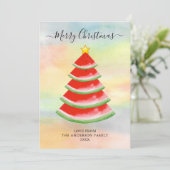 Vrolijke kerst watermeloen feestdagenkaart (Staand voorkant)