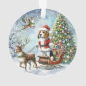 VROLIJKE KERSTBEAGLE ORNAMENT (achterkant)