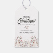 Vrolijke kerstbessen gepersonaliseerd cadeaulabel (Voorkant)