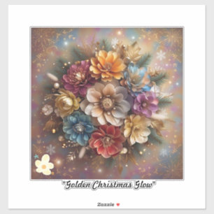 "Vrolijke kerstbloemen" Sticker