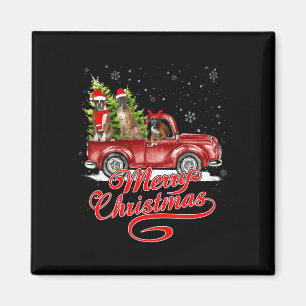 Vrolijke Kerstbokser Honden Santa Reindeer Red Tru Magneet