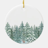 Vrolijke kerstbomen bos Modern Gold script Vakanti Keramisch Ornament (Achterkant)