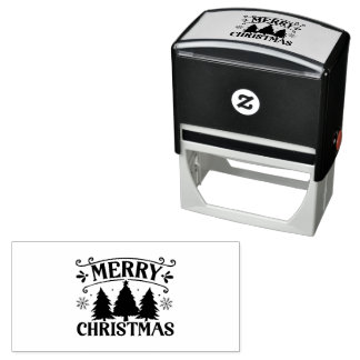 Vrolijke kerstbomen Elegante bladeren Zelfinktende Stempel
