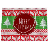 Vrolijke kerstbomen Nordic Pattern Large Cadeautasje (Voorkant)