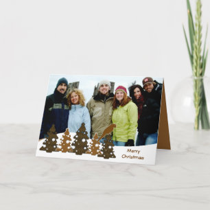 Vrolijke kerstbomen & papegaai feestdagen kaart