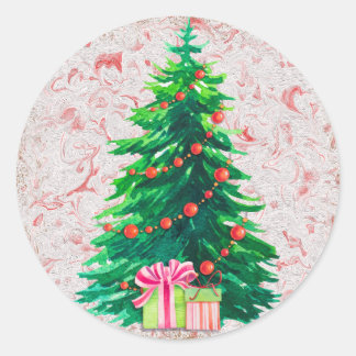 Vrolijke kerstbomen stickers