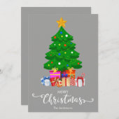 Vrolijke Kerstboom en Cadeaus Kerstmis Kaart (Voorkant / Achterkant)