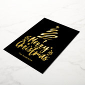 Vrolijke Kerstboom Gouden Folie Kerstmis Kaart (Gedraaid)