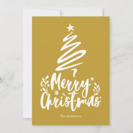 Vrolijke Kerstboom Gouden Kerstmis Kaart