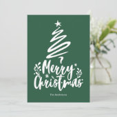 Vrolijke Kerstboom Groene Kerstmis Kaart (Staand voorkant)