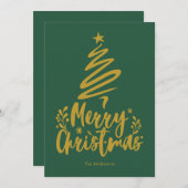 Vrolijke Kerstboom Groene Kerstmis Kaart (Voorkant / Achterkant)