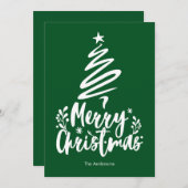 Vrolijke Kerstboom Groene Kerstmis Kaart (Voorkant / Achterkant)