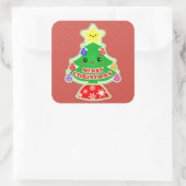 Vrolijke kerstboom Kawaii cadeau Stickers (Tas)