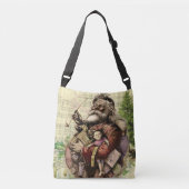 Vrolijke kerstboom klassieke illustratie crossbody tas (Voorkant)