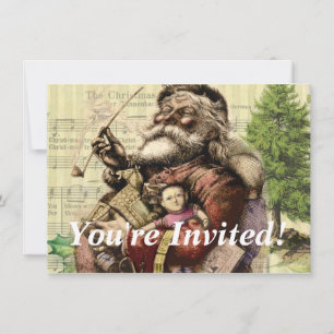 Vrolijke kerstboom klassieke illustratie kaart