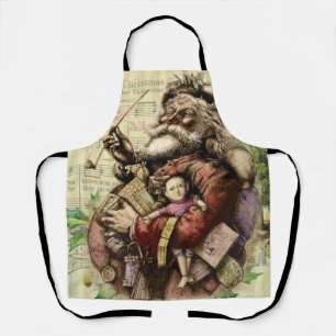 Vrolijke kerstboom klassieke illustratie schort