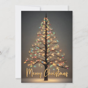 Vrolijke Kerstboom met lichtenkaart Kaart