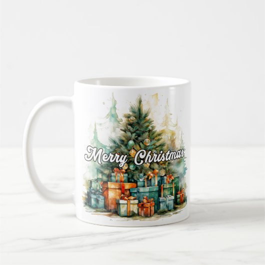 Vrolijke kerstboom PRETTIGE FEESTDAGEN | Koffiemok (Links)