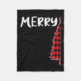 Vrolijke Kerstboom Rood Plaid Xmas Volwassenen Mat Fleece Deken