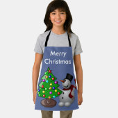 Vrolijke Kerstboom & Sneeuwman, ZSSD Schort (Insitu)