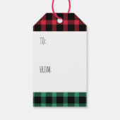 Vrolijke kerstboom van en naar cadeaulabel (Achterkant)