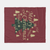 Vrolijke kerstboom versierd fleece deken (Voorkant (Horizontaal))