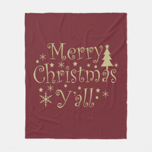 Vrolijke kerstboom versierd fleece deken