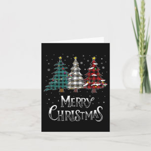 Vrolijke Kerstboom Xmas Buffel Plaid Rood Wit Kaart
