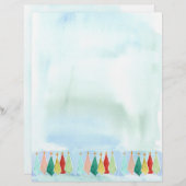 Vrolijke kerstbrieven Mid Century Moderne bomen Briefhoofd (Voorkant / Achterkant)