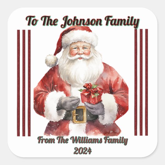 Vrolijke kerstcadeau Sticker (Voorkant)