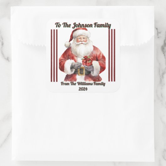 Vrolijke kerstcadeau Sticker (Tas)