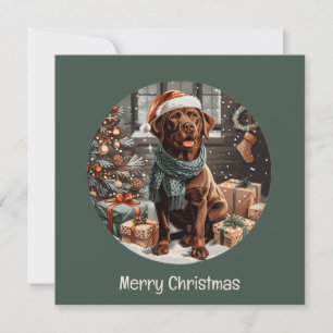 Vrolijke Kerstchocolade Labrador Retriever Hond Feestdagenkaart