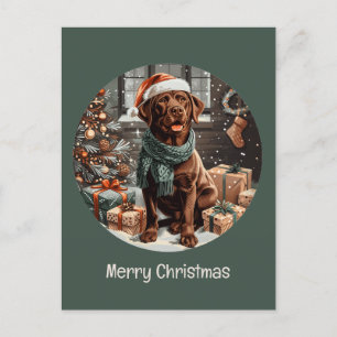 Vrolijke Kerstchocolade Labrador Retriever Hond Feestdagenkaart
