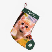 Vrolijke Kerstdag Schattigee Aangepaste Huisdier N Kleine Kerstsok (Voorkant (Hangend))