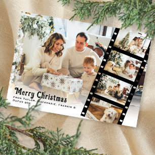 Vrolijke Kerstfoto Gepersonaliseerde Film Strip Feestdagenkaart