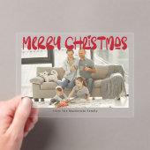 Vrolijke Kerstfoto Gepersonaliseerde Kaart Acryl Uitnodigingen (Insitu (Draagbaar))