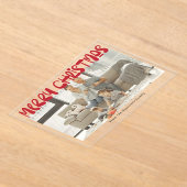 Vrolijke Kerstfoto Gepersonaliseerde Kaart Acryl Uitnodigingen (Laagn)