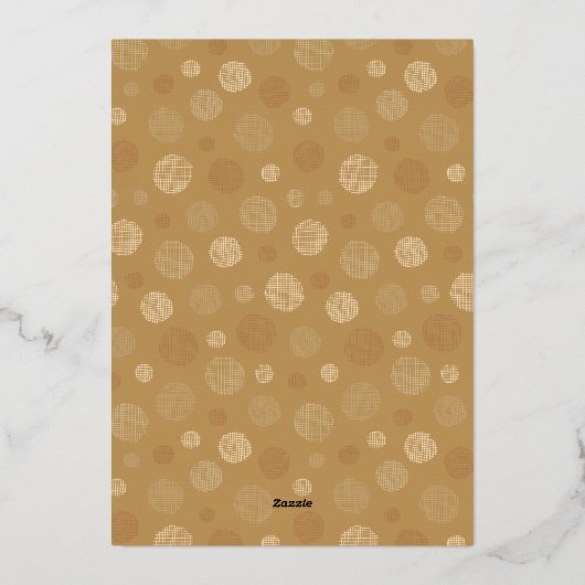 Vrolijke Kerstfoto Goud Moderne Polka Dot Folie Feestdagenkaart (Achterkant)