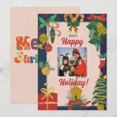 Vrolijke kerstfoto kerstkaarten feestdagenkaart (Voorkant / Achterkant)