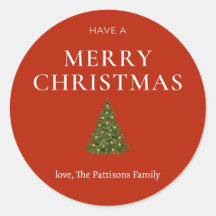 Vrolijke kerstgroet met boom op rood gebruik