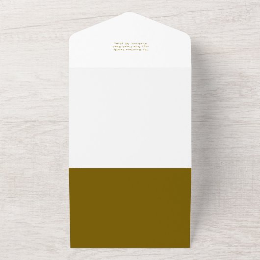 Vrolijke kerstgroet met Photo Insert Gold All In One Uitnodiging (Buitenkant)