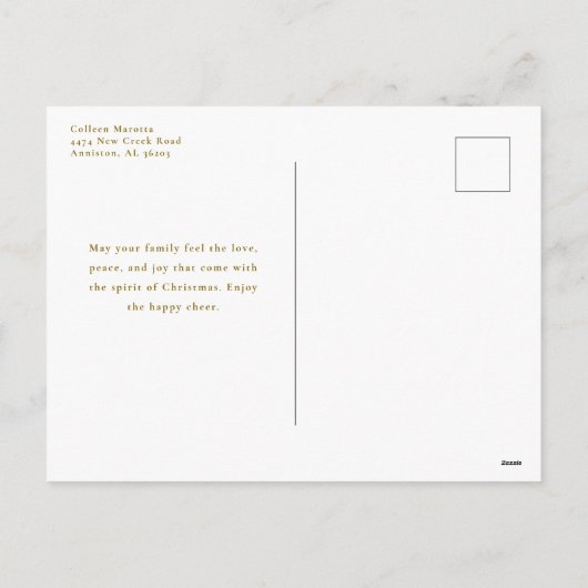 Vrolijke kerstgroet met Photo Insert Gold Feestdagenkaart (Achterkant)